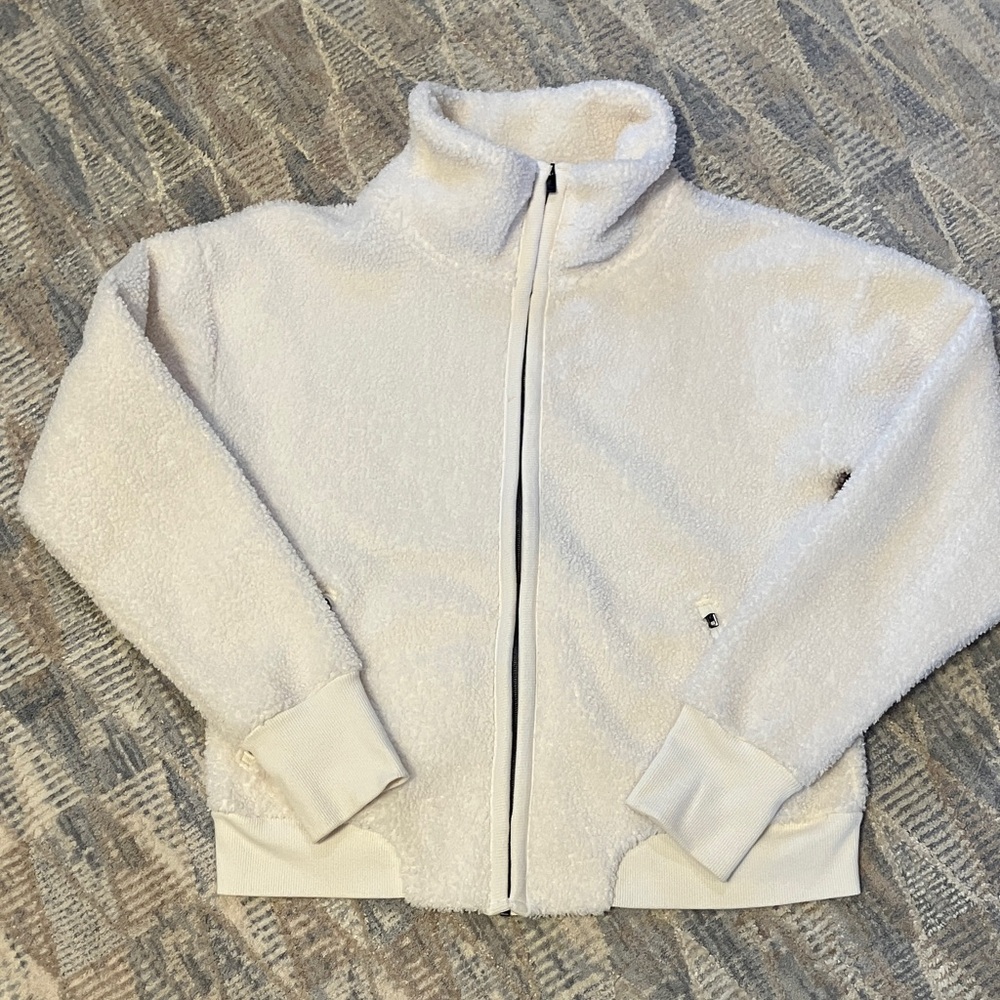 All in Motion Cream Zip Up Teddy Fleece Jacket
